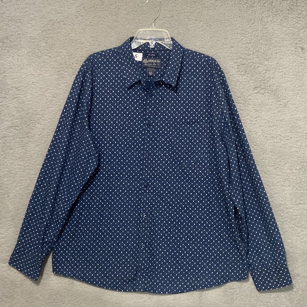 American Rag Shirt Men XXL Button Down Shirt size Blue Floral